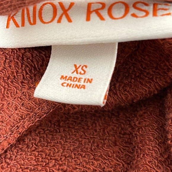 KNOX ROSE Jacket Drape Front Long Sleeve With Pockets Fiery Brown Size XS - Picture 7 of 11